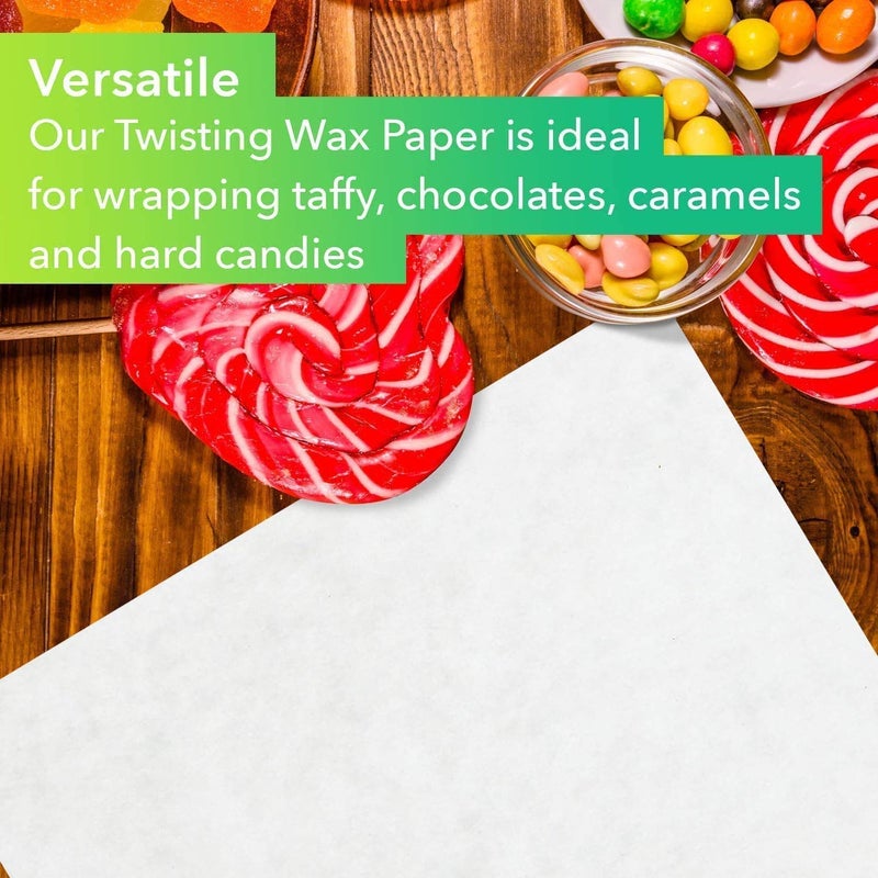 Oasis Supply Twisting Wax Paper Sheets for Food (2000)â€“ Rectangle Caramel Wrappers Non Stick â€“Semi Translucent Confectioners Patty Paper - Image 4